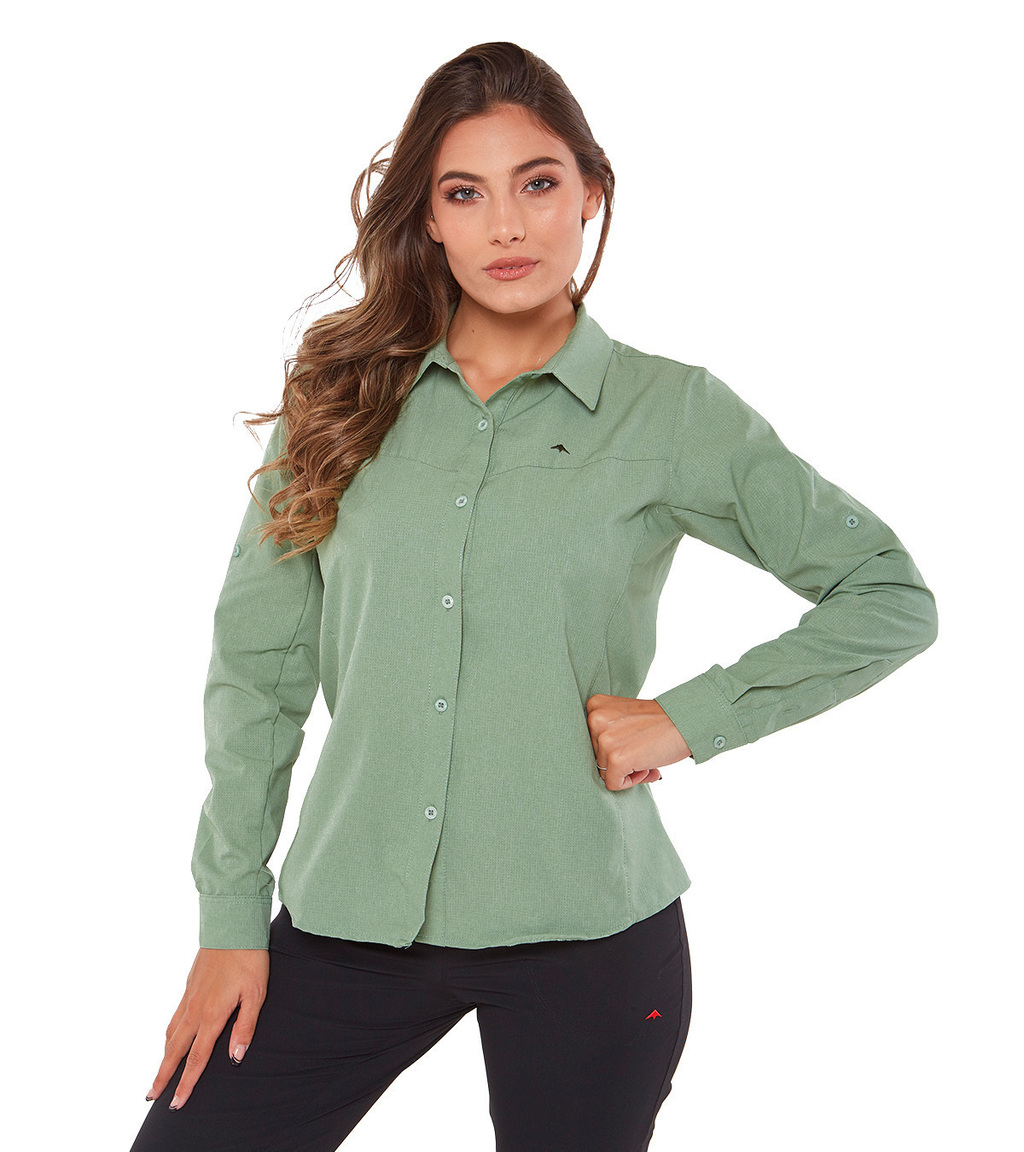 Camisa verde agua mujer sale