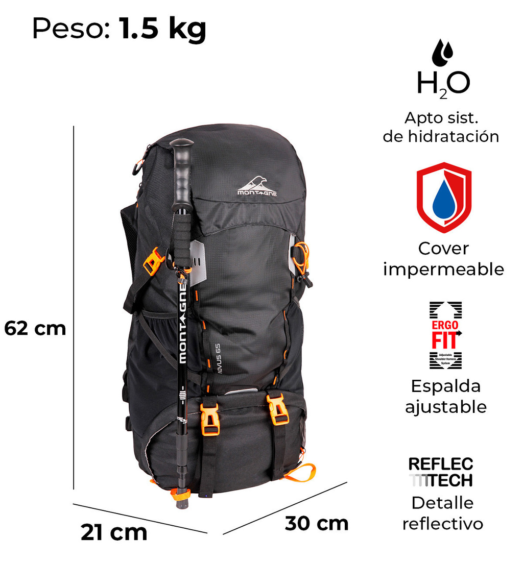 Mochila Trekking Montagne Novus 65 Lts TodoAireLibre