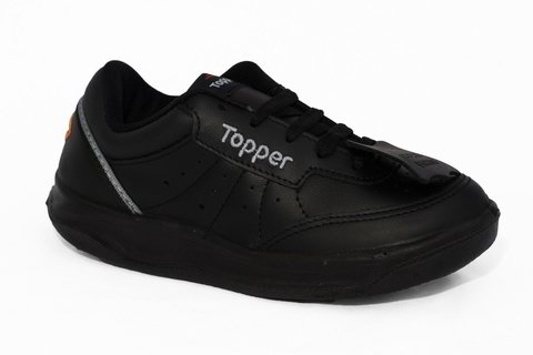 Zapatillas Cuero Topper Colegial Xforcer Negro