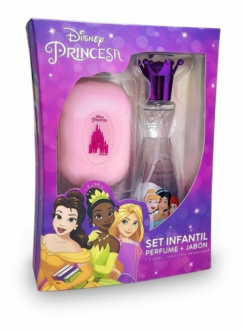 Princesas, set perfume + jabon tocador
