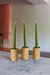 set de 03 candelabros medianos & 3 velas verdes