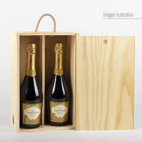 Estuche para 2 botellas de champagne atípico (No incluye botellas)