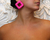Brinco Mini Quadrado Pink - comprar online
