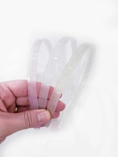 Tiara Silicone Dentinho Transparente Glitter Super Resistente (un)