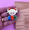 Menina Escolar ABC Acrilico Turqueza/Laranja/Verde mod 23 (un)