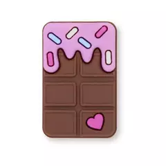 Aplique Barra Chocolate Cobertura Rosa emborrachado (3un)