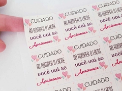 Cartela Adesivo Quadrado Cuidado ao Romper o Lacre 3,7x3,7cm (10un)