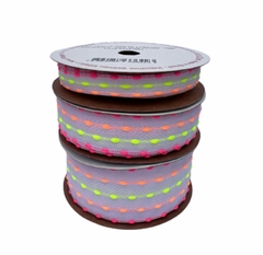 Fita Pesponto pompom Sinimbu Cores Neon (10 metros)