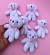 Urso Pelúcia Branco Laço Rosa 9x6,5cm (un)