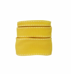 Kit Fita Sinimbu Tipo Jeans Amarelo (Pesponto Branco) - 3 Tamanhos (2metros de Cada)