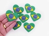 Aplique Coração Brasil emborrachado 4,9x4,5cm (3 un)