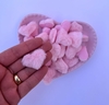 Mini Coração Pelúcia Rosa bebê 30mm (3un)
