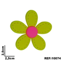 Aplique Flor Pespontada Pequena Amarela 2,5cm emborrachado (3un)