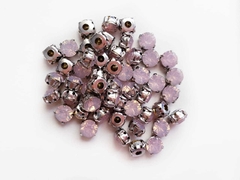 Strass Resina Redondo 8mm Rosa Opal (kit 5un)