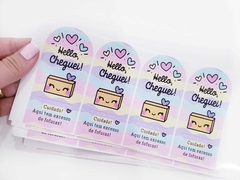 Adesivo Lacre Caixa Hello Cheguei 9,5x4,5cm (12un)