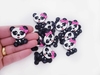 Panda Emborrachado sentado Lacinho Rosa (3un)