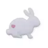 Aplique coelho Branco Coração Rosa emborrachado (3un)