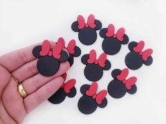 Minnie Emborrachada Preta Laço Vermelho (3un)