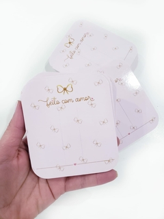 Tag Quadrada 9,9x8,7cm Feito com Amor Papel 300g Laminado Frente (20un)