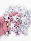 Estrela Cintilante Prata 3,3x3,3cm (3un)