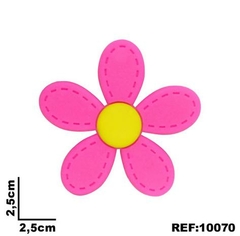 Aplique Flor Pespontada Pequena Pink 2,5cm emborrachado (3un)