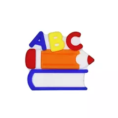 Aplique Livro Lapis ABC azul amarelo vermelho emborrachado (3un)
