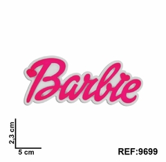 Aplique Nome Barbie Pink Base Branca Emborrachado Ref9699 (kit3un)