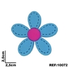 Aplique Flor Pespontada Pequena Azul 2,5cm emborrachado (3un)