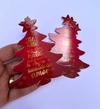 Cartão Árvore de Natal Vermelha 9x9 cm Papel 250g Laminado Frente