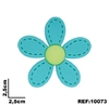 Aplique Flor Pespontada Pequena Verde 2,5cm emborrachado (3un)