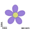 Aplique Flor Pespontada Pequena Lilás 2,5cm emborrachado (3un)