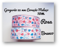 Gorgurão Estampado 2,5 Coração Melaço