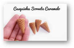 Casquinha Sorvete Caramelo kit 3un