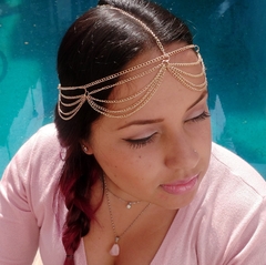 Acessório De Cabelo Tiara Head Chain Camadas Douradas - loja online