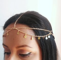 Imagem do Acessório De Cabelo Tiara Head Chain Medalhinhas Dourada