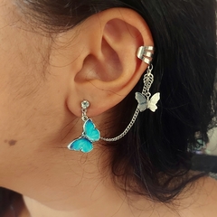 Brinco Ear Cuff Borboleta Azul na internet