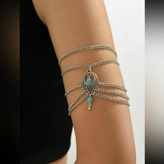 Bracelete Pulseira Antebraço Arm Chain Boho Chic Sonho Azul na internet