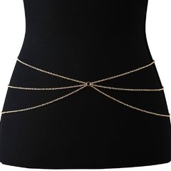 Body Chain Belly Chain Colar De Cintura Cascata Dourada - loja online