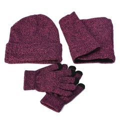 Kit Touca + Gola + Luvas Conjunto De Inverno Unissex - comprar online