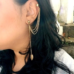 Brinco Ear cuff corrente e folha na internet