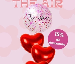 Globo Burbuja “Te amo” o “Te quiero” + 2 corazones