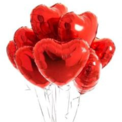 Globos Corazon X5 con helio+ pesita - comprar online