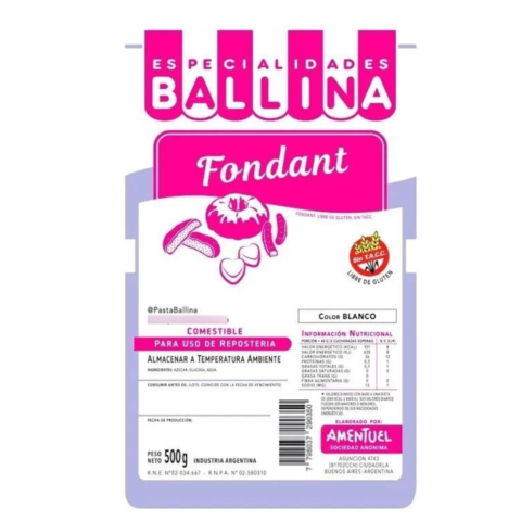 Fondant Ballina X 500 Grs