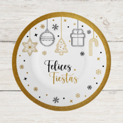 Plato Felices Fiestas x8 - comprar online