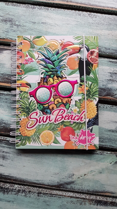 Cuaderno 16x21 Con Espiral Inky Tapa Dura Modelo Beach