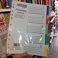 Separador A4 Plástico - 5 Divisiones