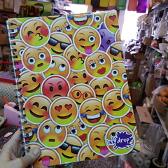 Cuaderno con espiral 21x29cm - Tapa Blanca - Modelo Emojis