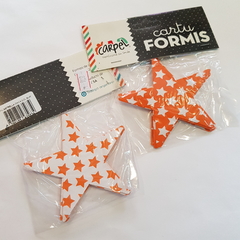 Cartuformis Estrella chica Naranja con estrellas por 12 unidades