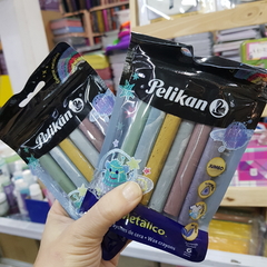 Crayones Pelikan Jumbo Colores Metálicos! 6 crayones