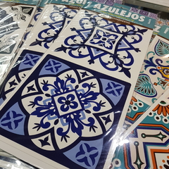 Wallsticker Toceto Azulejo Color Azul - 6 unidades de 15x15cm